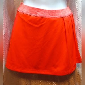 Bolle Skort Women Tennis Pleated Layered Orange Golf Athletic Activewear Casual